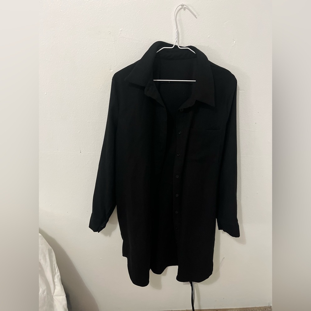 Black button up dress
